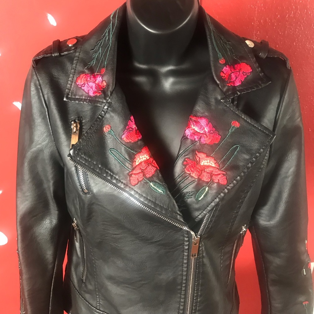 NEW Arrow + Sol Embroidered Motorcycle Jacket, Med